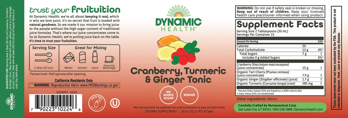 Cranberry, Turmeric & Ginger Tonic