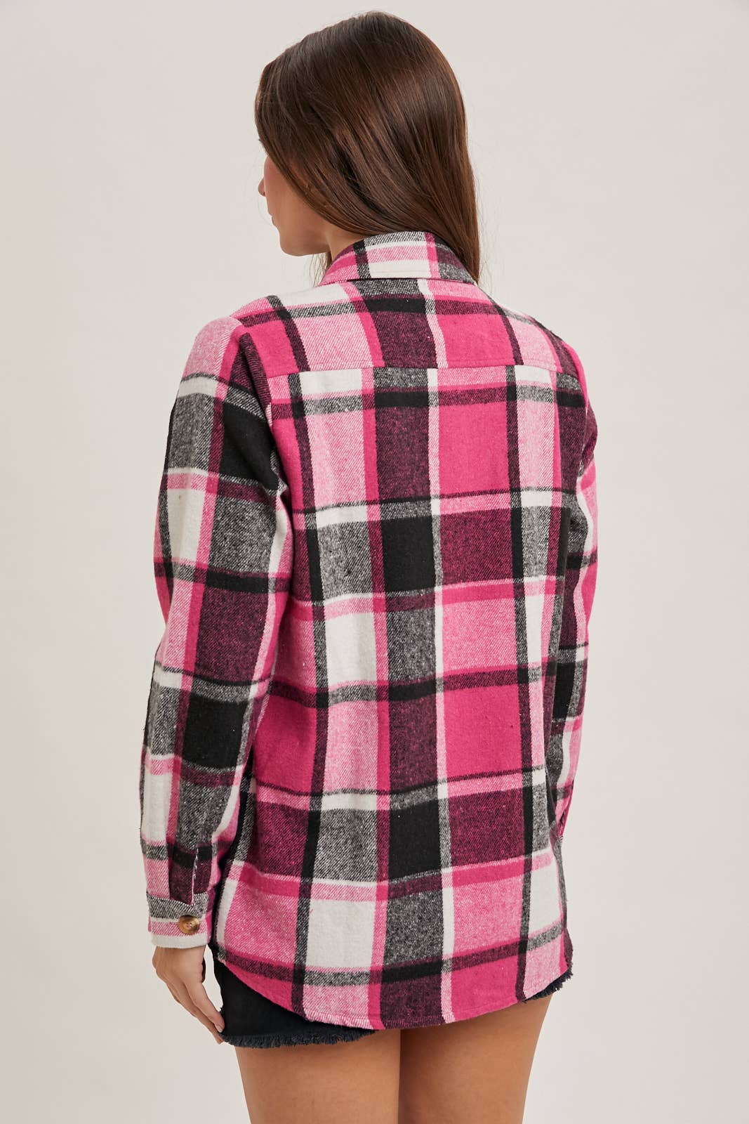 FLANNEL PLAID SHACKET WITH POCKETS