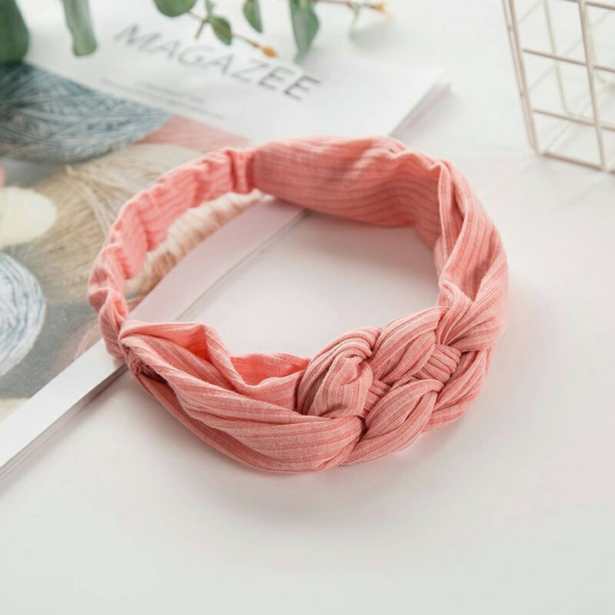 SOLID COLOR TWIST CROSS HEADBAND_CWMM0729