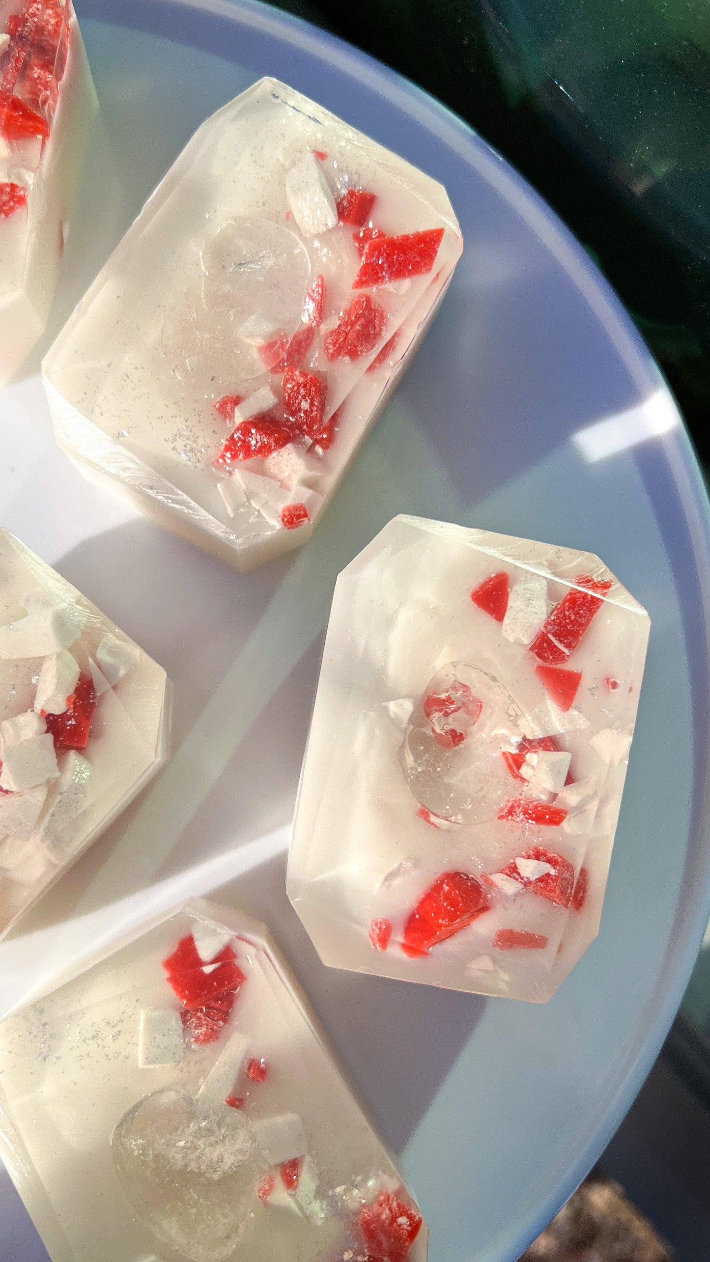 Peppermint Lane - 3oz Holiday Crystal Infused Vegan Soap