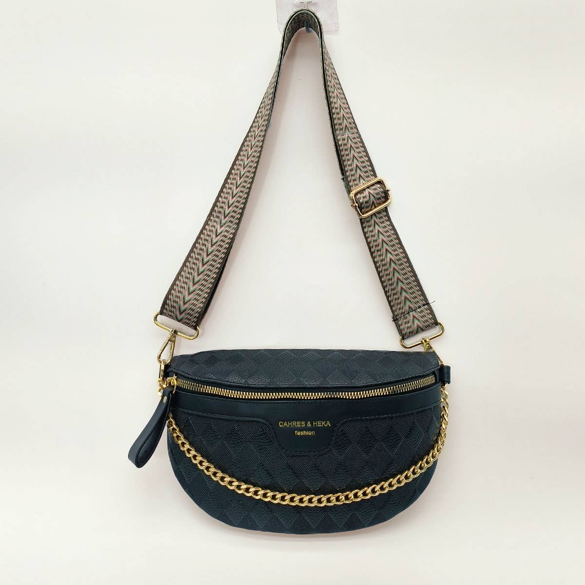 PYRAMID CHECK PU EVERYDAY BELT BAG，CROSSBODY BAG_CWAB0911