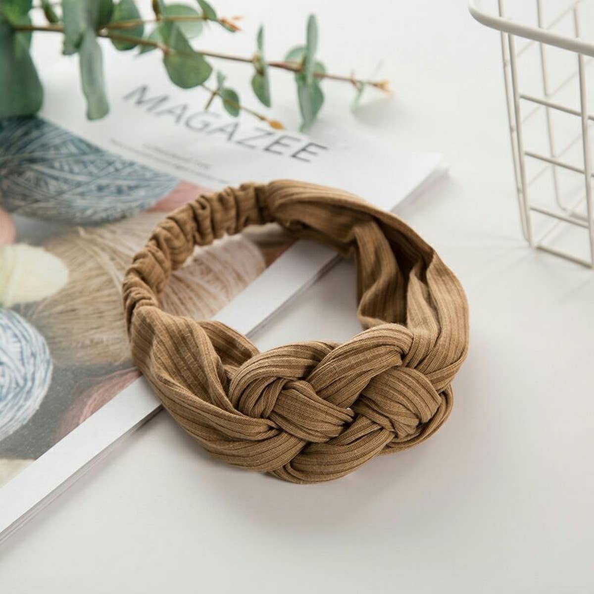 SOLID COLOR TWIST CROSS HEADBAND_CWMM0729