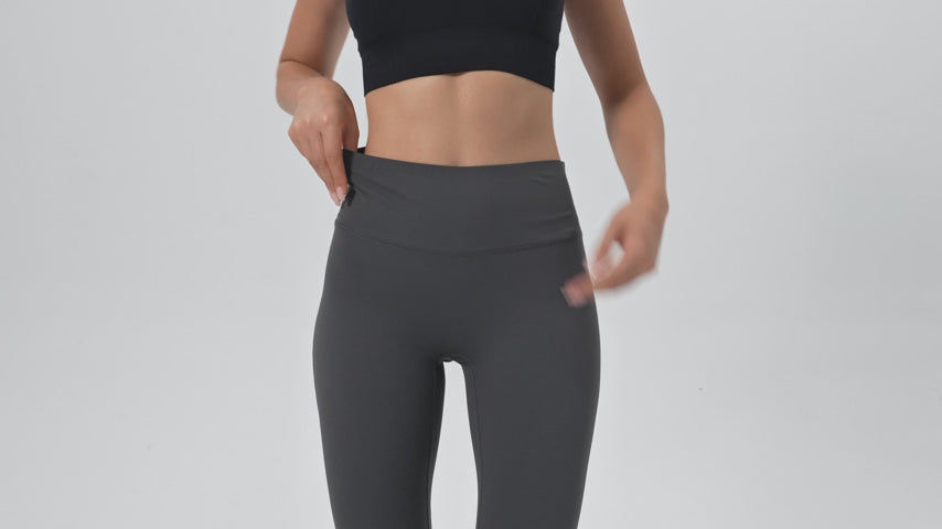 Women's Flare Leggings with Pockets High-Waisted Yoga Pants 3-Pack